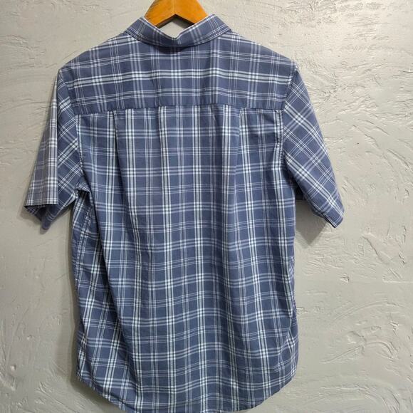 George Men's Classic Fit Blue Plaid Button Down Short Sleeve Casual Shirt Size M - Picture 3 of 6